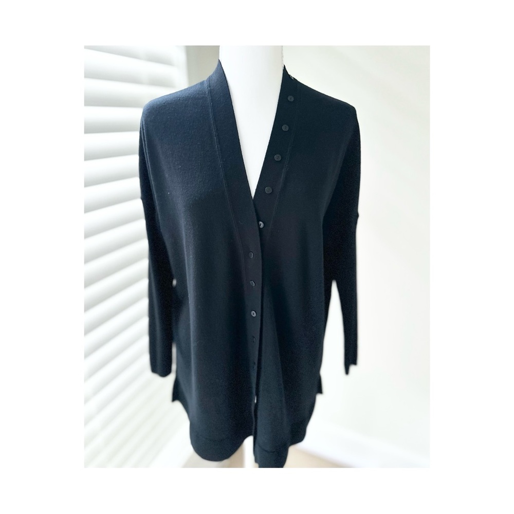 All Saints 100% Merino Wool V-Neck Black Cardigan